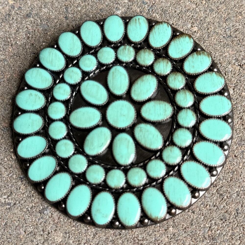 Double D Ranch Southwestern Taos Pin Brooch Huge 3” Statement Southwestern